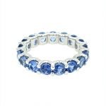 18 Karat White Gold Blue Sapphire Eternity Ring