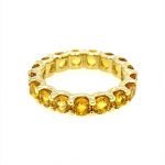 18 Karat Yellow Gold Yellow Sapphire Eternity Ring