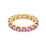 18 Karat Yellow Gold Pink Sapphire Eternity Ring