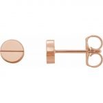 14 Karat Rose Gold Geometric Stud Earrings