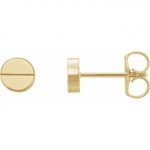 14 Karat Yellow Gold Geometric Stud Earrings