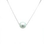 14 Karat White Gold Silver Tahitian Pearl Necklace