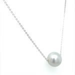 14 Karat White Gold Silver Tahitian Pearl Necklace