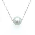 14 Karat White Gold Silver Tahitian Pearl Necklace