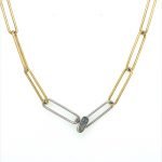 22 Karat & Platinum Paper Clip Necklace