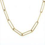 22 Karat & Platinum Paper Clip Necklace