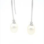18 Karat White Gold Fresh Water Pearl Earrings