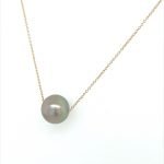 14 Karat Yellow Gold Tahitian Pearl Necklace