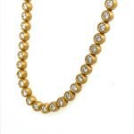 22 Karat Yellow Gold Diamond Bubbles Eternity Line Necklace