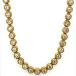 22 Karat Yellow Gold Diamond Bubbles Eternity Line Necklace