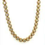 22 Karat Yellow Gold Diamond Bubbles Eternity Line Necklace
