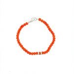 14 Karat White Gold Pave Diamond Coral Bracelet