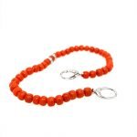 14 Karat White Gold Pave Diamond Coral Bracelet