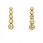 22 Karat Gold Diamond Bubbles Graduated Drop Earrings