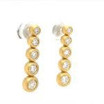 22 Karat Gold Diamond Bubbles Graduated Drop Earrings