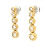 22 Karat Gold Diamond Bubbles Graduated Drop Earrings