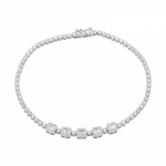 14 Karat White Gold Diamond Bracelet Illusion Emerald Shaped