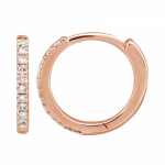 14k Rose Gold Diamond Mini Round Huggie Earrings