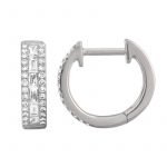 14 Karat White Gold Diamond Huggie Earrings