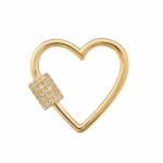 14K Gold Diamond Heart Carabiner Pendant
