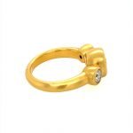 22K Gold Three Diamond Engagement Ring