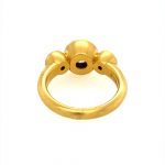 22K Gold Three Diamond Engagement Ring