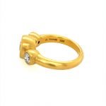 22K Gold Three Diamond Engagement Ring