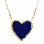 14k Yellow Gold Heart Lapis Pendant