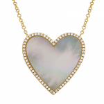 14k Yellow Gold Heart Mop Necklace