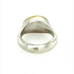 22k Gold Bezel Free Form Onyx Sterling Silver Ring