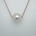 14 Karat Rose Gold South Sea Pearl Solitaire Necklace