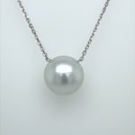 14K White Gold South Sea Pearl Solitaire Necklace