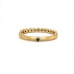 18 KY Gold Bezel Blue Sapphire 11+1 Ring