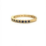 18 KY Gold Bezel Blue Sapphire 11+1 Ring