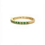 18 KY Gold Bezel Emerald 11+1 Ring