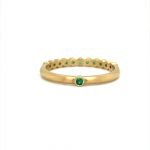18 KY Gold Bezel Emerald 11+1 Ring