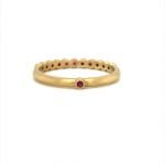 18KY Gold Bezel Ruby 11+1 Ring