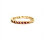 18KY Gold Bezel Ruby 11+1 Ring