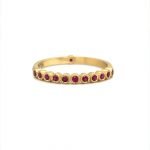 18KY Gold Bezel Ruby 11+1 Ring
