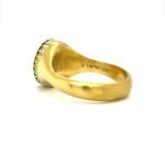 22K Gold Oval Peridot Tsavorite / Diamond Pave Cocktail Ring