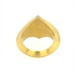 22K Gold Pyramid Fireworks Cocktail/Signet Ring