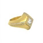 22K Gold Pyramid Fireworks Cocktail/Signet Ring