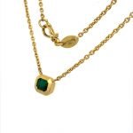 22K Gold Framed Emerald Necklace