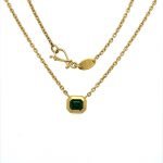 22K Gold Framed Emerald Necklace
