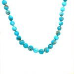 22K Gold Graduated Arizona Turquoise Necklace 19″