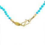 22K Gold Graduated Arizona Turquoise Necklace 23″