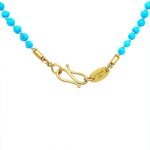 22K Gold Graduated Arizona Turquoise Necklace 19″