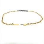 22k Gold Chain Bracelet With Black Diamond Beads