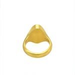 22k Gold Long Oval Jade Unisex Signet Ring