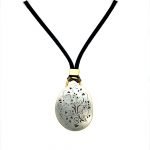22K Gold Wrapped Arizona Turquoise Pendant With Engraved Silver Back